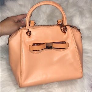Ted Baker peach top handle bag w/ crossbody strap